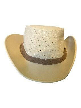 Aussie Chiller Sz XL Bushie Perforated Cooling Hat Light Tan